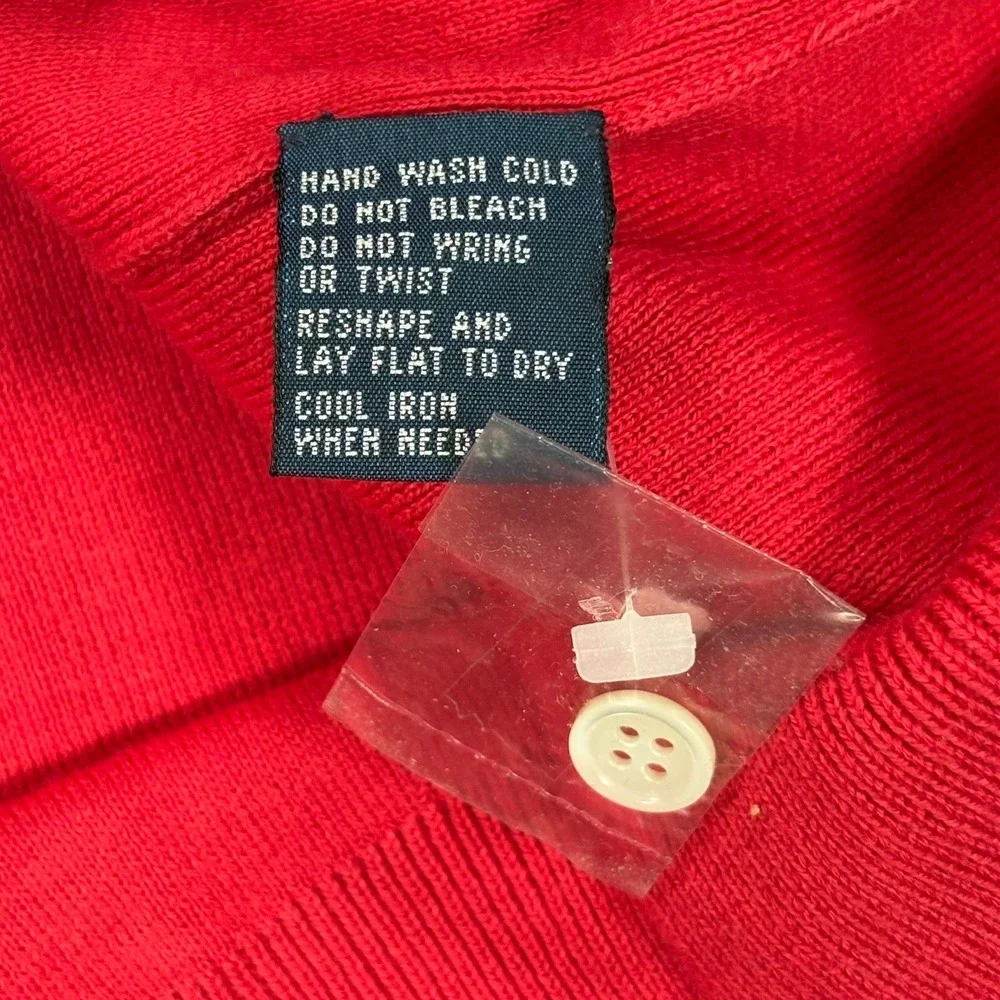 Vintage Polo Ralph Lauren Long Sleeve Polo Shirt‎ Mens M Red Pima Cotton 90s